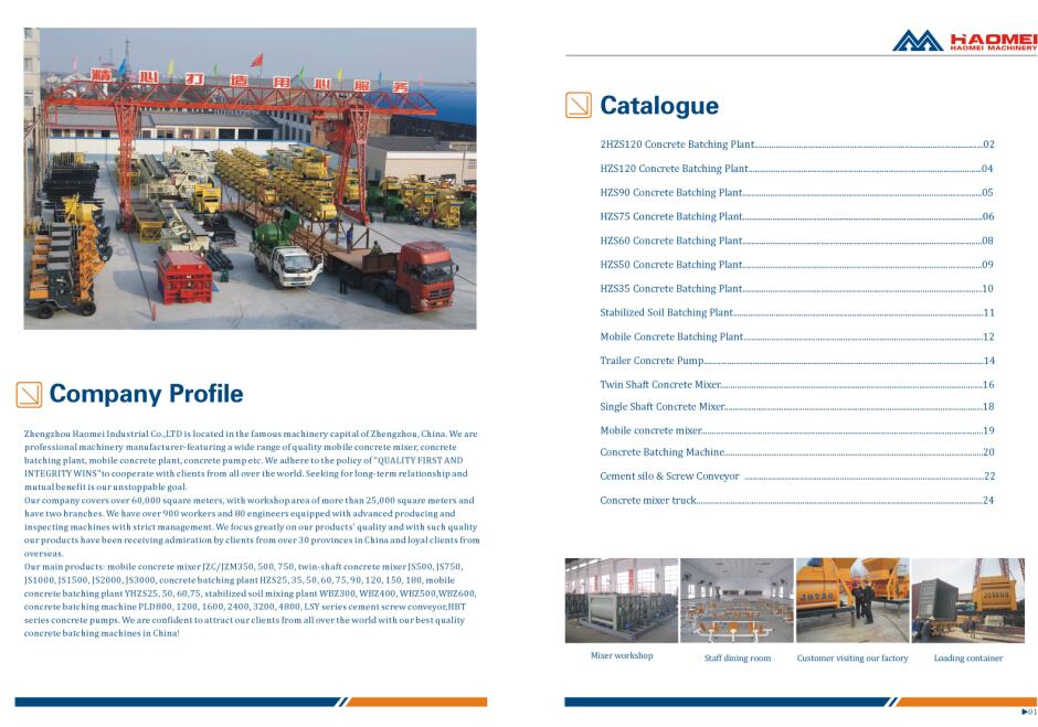 Download Detailed  haomei concrete plant Product Catalogue